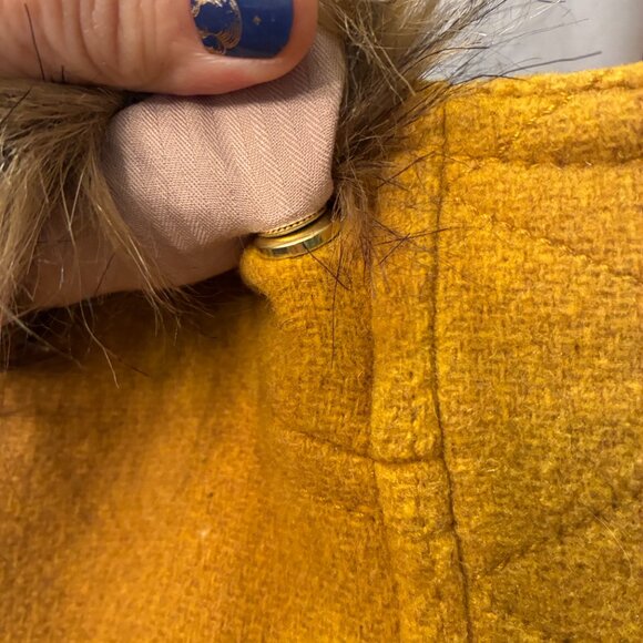 J.Crew Chateau Parka in Italian Stadium-Cloth Wool Coat – Tan, Size 12, Faux Fur - Picture 6 of 13